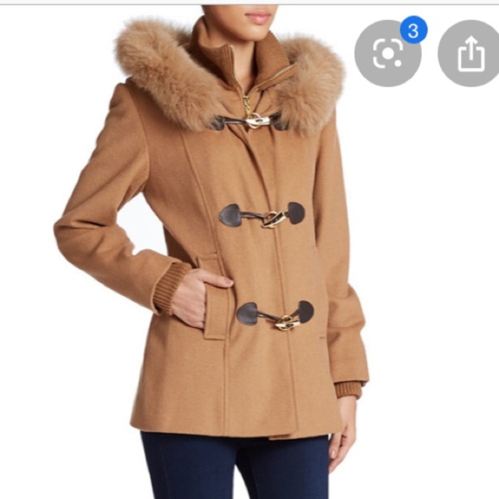 George Simonton Saga Fox Fur-trimmed Wool Jacket
